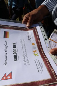 Übergabe der Spende