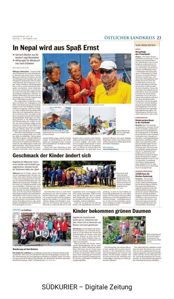 Artikel Südkurier Foto Vernissage Gerhard Albicker